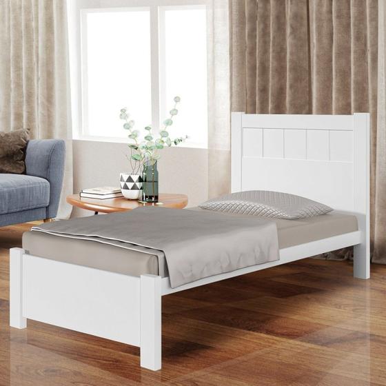 Imagem de Cama Solteiro Premium Plus 100% Mdf Branco