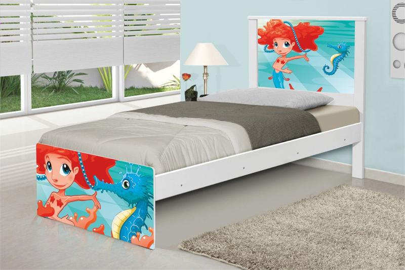 Cama Solteiro Sereia Ruiva com Colchão Menor preço em Cama Solteiro Sereia Ruiva com Colchão