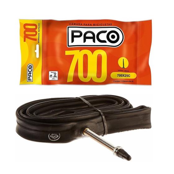 Câmara De Ar Bike 700x25 48mm Presta Bico Fino Paco Menor preço em Câmara De Ar Bike 700x25 48mm Presta Bico Fino Paco