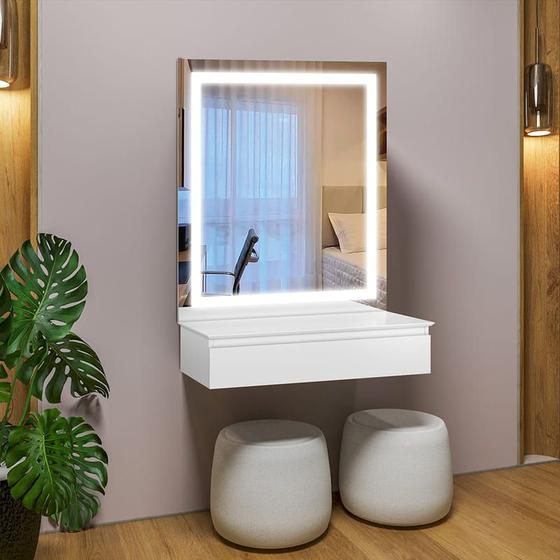 Imagem de Camarim com Espelho e LED - Lyon-Branco - Mavau Móveis