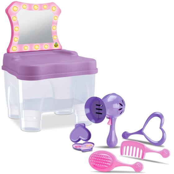 Imagem de Camarim Penteadeira Infantil Menina Rosa - Samba Toys