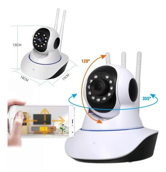 Imagem de Câmera 3 Antenas Ip Onvif Wifi Wireless Robô Visão Noturna
