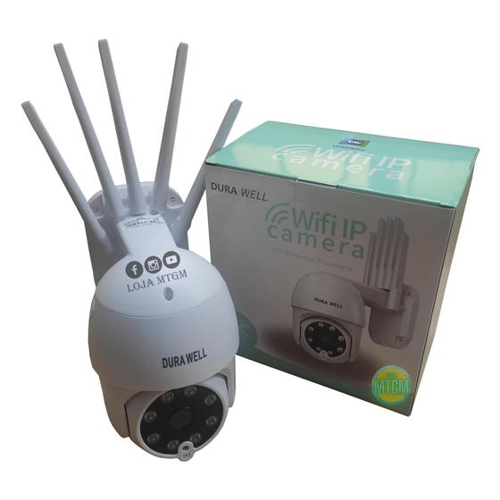 Câmera 5 Antenas Segurança Segue Detector Movimento Wi-Fi Áudio Infravermelho 1080p Durawell Menor preço em Câmera 5 Antenas Segurança Segue Detector Movimento Wi-Fi Áudio Infravermelho 1080p Durawell