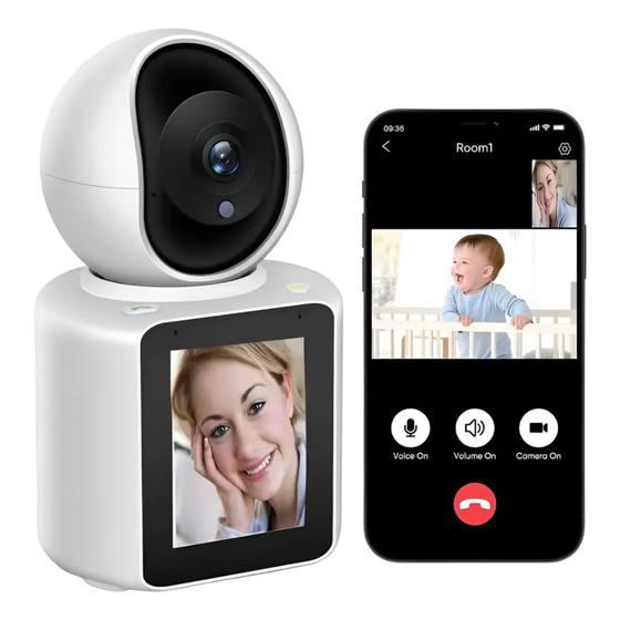 Imagem de Câmera Baba Eletrônica Monitoramento Videochamada IP Wifi 4mp Tela 2.8 360º