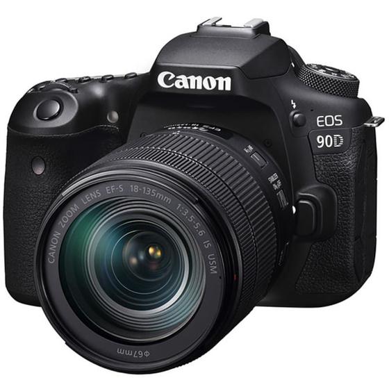 Imagem de Câmera Canon EOS 90D 32.5MP Wi-Fi Bluetooth com Lente EF-S 18-135mm IS USM