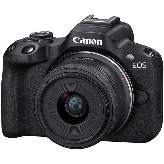 Imagem de Câmera Canon EOS R50 Mirrorless com Lente RF-S 18-45mm IS STM (Preta)