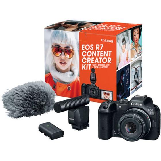 Imagem de Câmera canon eos r7 mirrorless 18-45mm content creator kit br