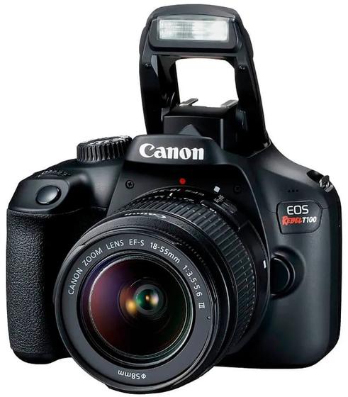 Imagem de Câmera Canon EOS Rebel T100 18MP Wi-Fi com Lente EF-S 18-55mm III