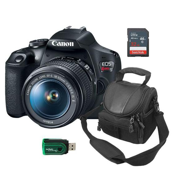 Imagem de Câmera Canon T7 + Bolsa + Cartão 32Gb + Leitor De Cartões