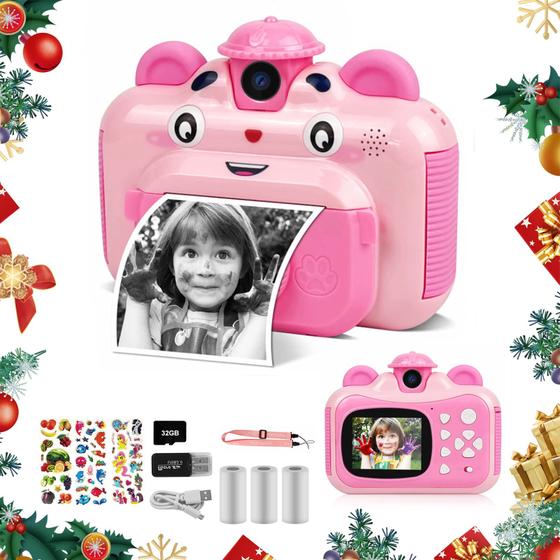 Imagem de Câmera CL FUN Infantil - Impressão Zero Ink, 20MP, Vídeo e Cor Rosa