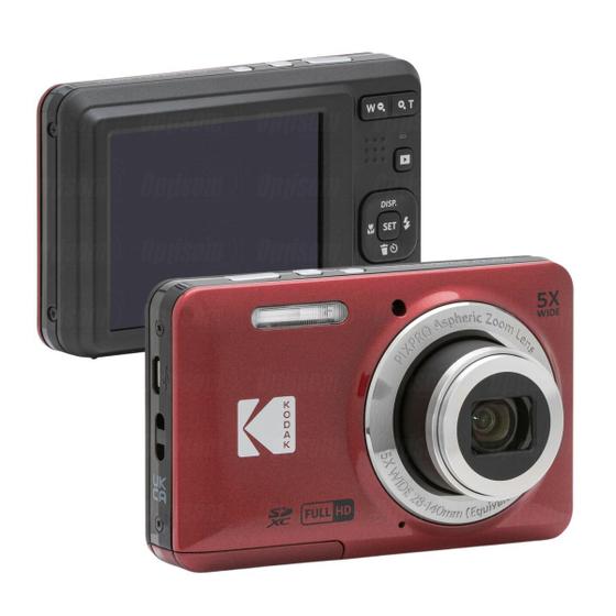 Câmera Compacta Kodak Pixpro Fz55 16mp Full Hd 5x Zoom Vermelha