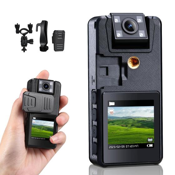 Imagem de Câmera Corporal Hoestr A39 64GB - 1296P com Visão Noturna IR e Bateria 3000mAh