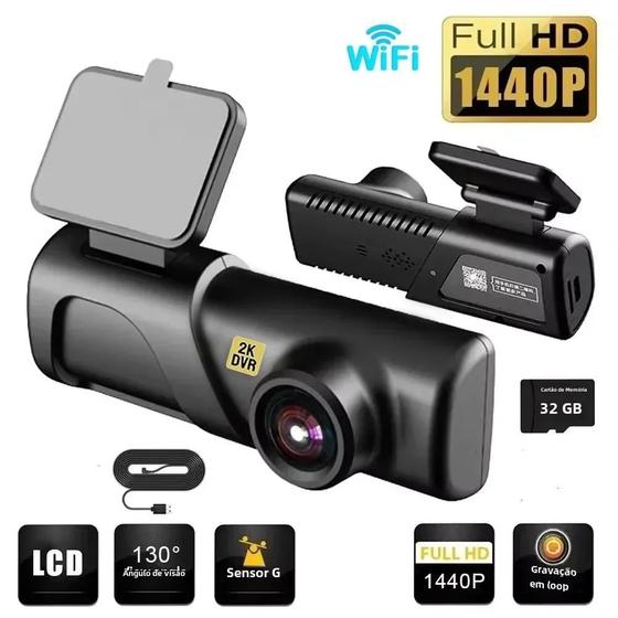 Câmera Dash Cam 2K HD WiFi - DVR para Carro com Visão Noturna, WDR e Controle de Voz Menor preço em Câmera Dash Cam 2K HD WiFi - DVR para Carro com Visão Noturna, WDR e Controle de Voz