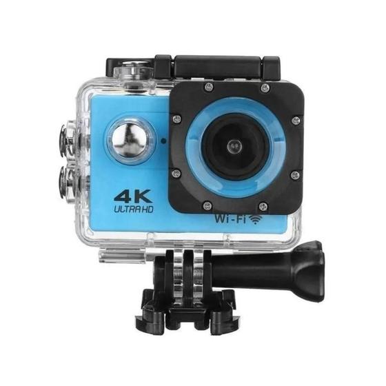 Imagem de Camera De Ação 4K Ultra HD Com Wifi A Prova DAgua Azul