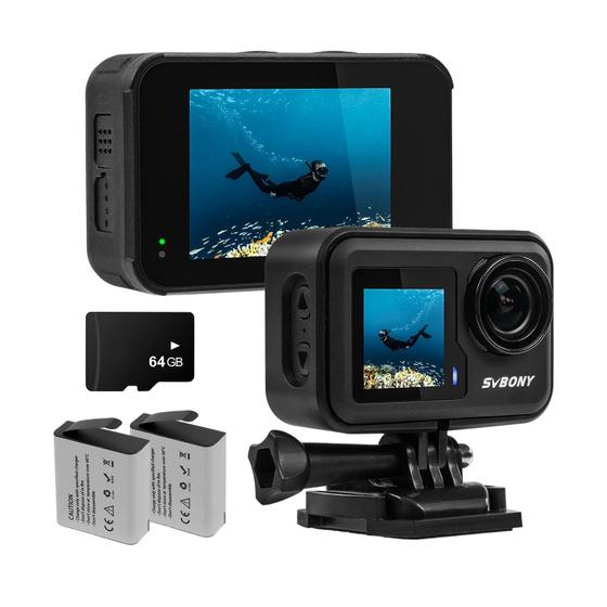 Imagem de Câmera de Ação SVBONY ACT20 4K - 60FPS, 20MP, à Prova D'Água, com Cartão TF 64GB