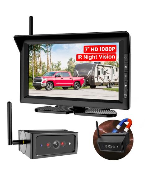 Imagem de Câmera de Backup Sem Fio Foxpark 7" HD para Trailers e RVs
