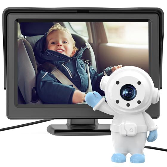 Imagem de Câmera de Carro para Bebê GROWNSY com Tela HD de 4,3" e Lente de Astronauta