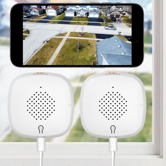 Imagem de Câmera de Janela Girafit 3MP 2K WiFi - Pacote com 2 Unidades e Visão Noturna Colorida