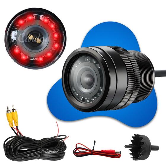 Câmera de Ré Automotiva 9 Led HD Infravermelho Visão Noturna