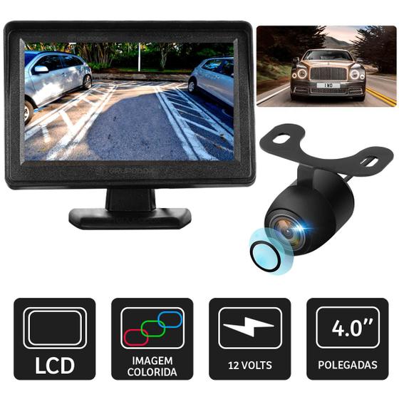 Imagem de Camera De Ré Com Monitor LCD Colorido 4 Polegadas  