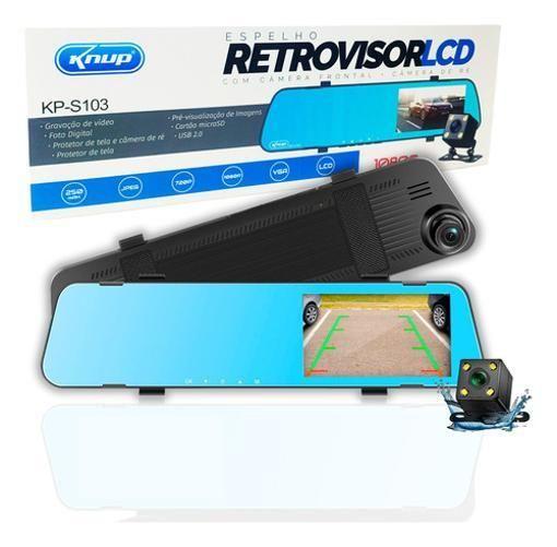 Imagem de Câmera de Ré + Frontal + Espelho LCD - Knup Kp-s103 - Carro