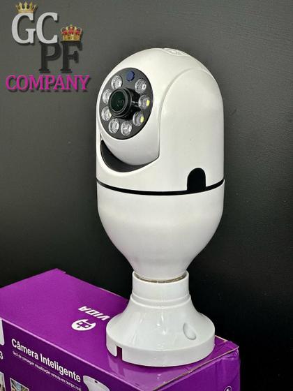 Imagem de Câmera de Segurança 360 Graus Sensor de Presença Reproduz Áudio Flash de Luz Aplicativo Celular Para casa 