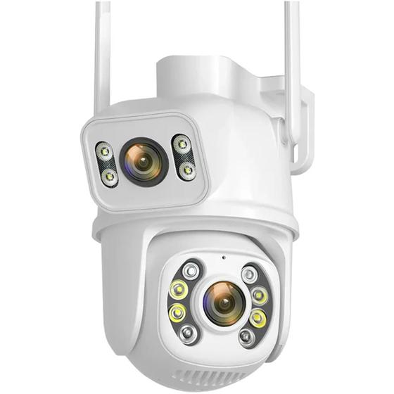 Imagem de Câmera de Segurança 4MP/2k Wi-Fi c/ Lente Fixa e Móvel Tela Dupla Rastreamento Automático