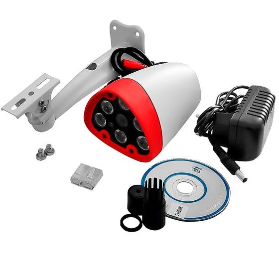 Imagem de Câmera De Segurança Bullet Blindada Aço IP RJ45 Hd 1280 * 960p Visão Noturna Externa Ip66 Dia Noite Infravermelho Ir cut