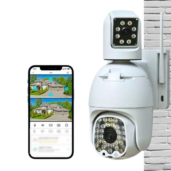 Imagem de Câmera de Segurança Dupla 3MP Full HD 2048x1536 com Visão Noturna e Controle via App - WZ16