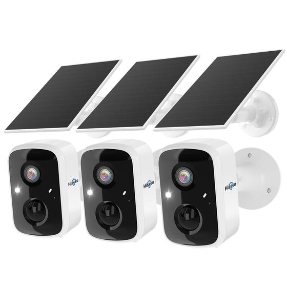 Imagem de Câmera de Segurança Hiseeu Solar 3K 4MP - Sem Fio - Pacote com 3