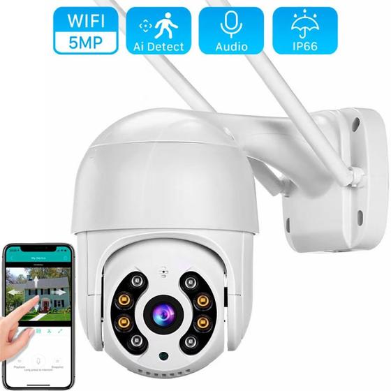 Imagem de Câmera de Segurança Infravermelho Prova Dagua Wifi Uso Externo Android/Ios
