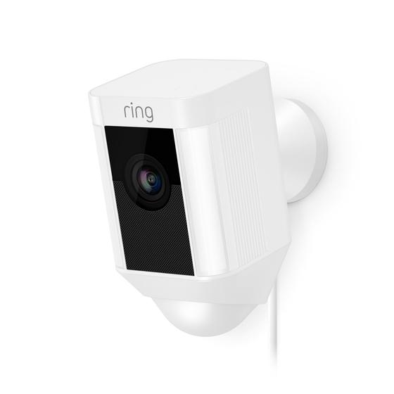 Imagem de Câmera de segurança Ring Spotlight Cam com fio com holofotes brancos