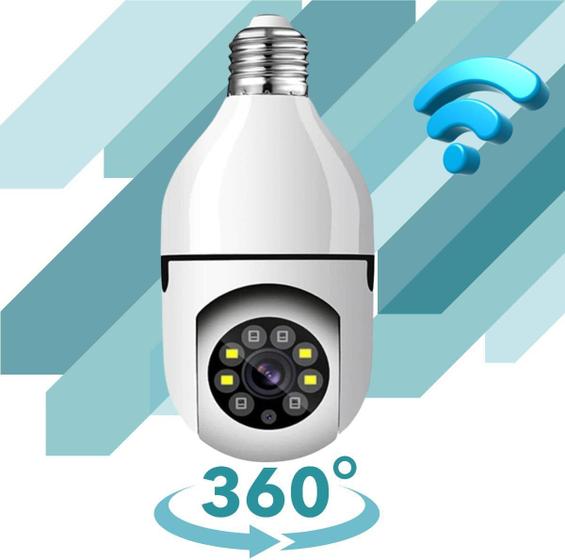 Imagem de Câmera de Segurança Smart Wifi Lampada Led Monitoramento Visão Noturna Remoto Giro 360º