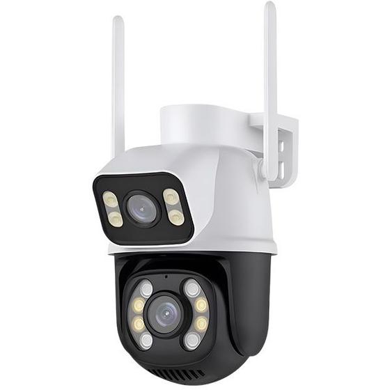 Imagem de Câmera de Segurança Wi-Fi IP 2 em 1 Fixa + Rotativa para Área Externa com Visão Noturna