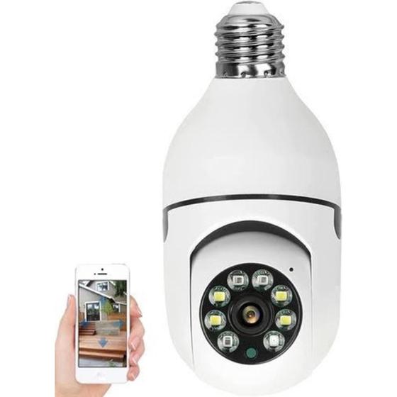 Imagem de Câmera de segurança wi-fi ip sem fio 360 encaixe lampada aplicativo yoosee ptz full HD visão noturna