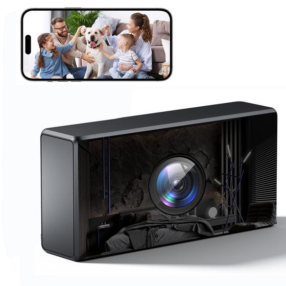 Imagem de Câmera de segurança WiFi 4K Clock glaury com visão noturna