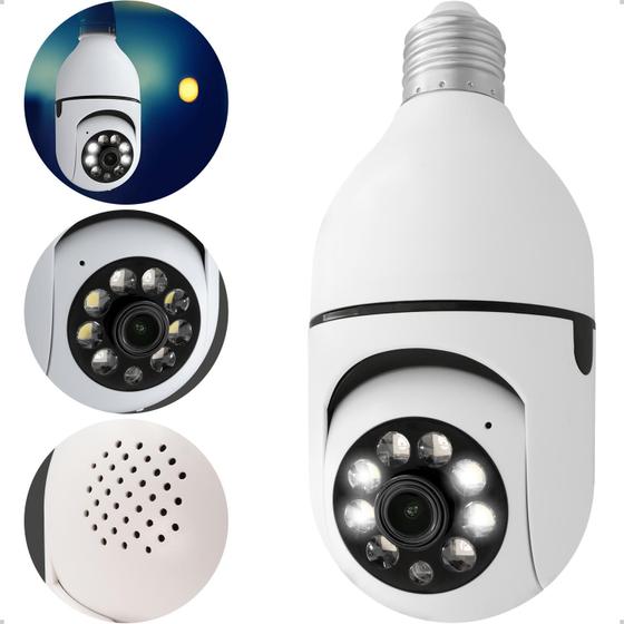 Imagem de Câmera De Segurança Wifi Espiã Lâmpada Ip Com Visão Noturna