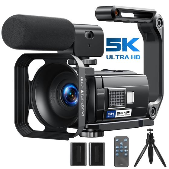 Imagem de Câmera de Vídeo Camcorder 5K 56MP WiFi com Visão Noturna