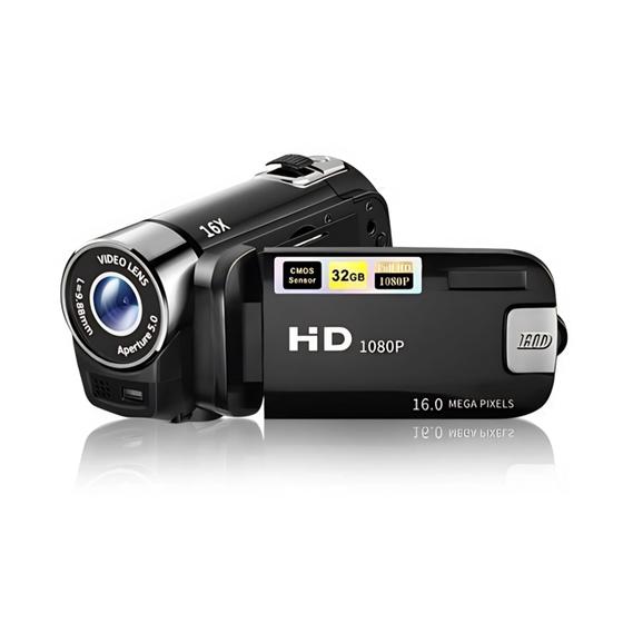 Imagem de Câmera de vídeo Yoidesu preta 16MP 1080P Vlogging com tela TFT de 2,7 polegadas