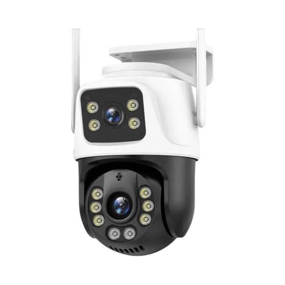 Imagem de Câmera De Vigilância WiFi 6K 12MP Zoom 8X 3 Lentes Rastreamento Automático 8MP IP Smart Home CCTV