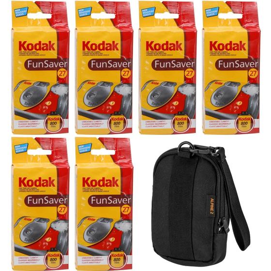 Imagem de Câmera descartável KODAK Fun Saver 35 mm com Flash 27 Exp, pacote com 6