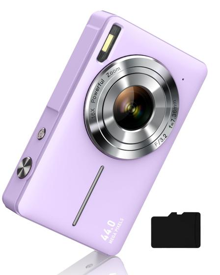 Imagem de Câmera Digital CAMKORY FHD 1080P 44MP com 32GB - Roxa