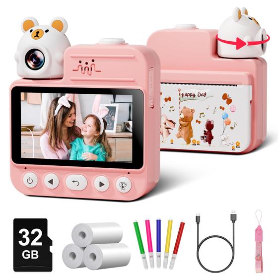 Imagem de Câmera digital de impressão instantânea Gofunly Kids 3-12 anos com 32 GB