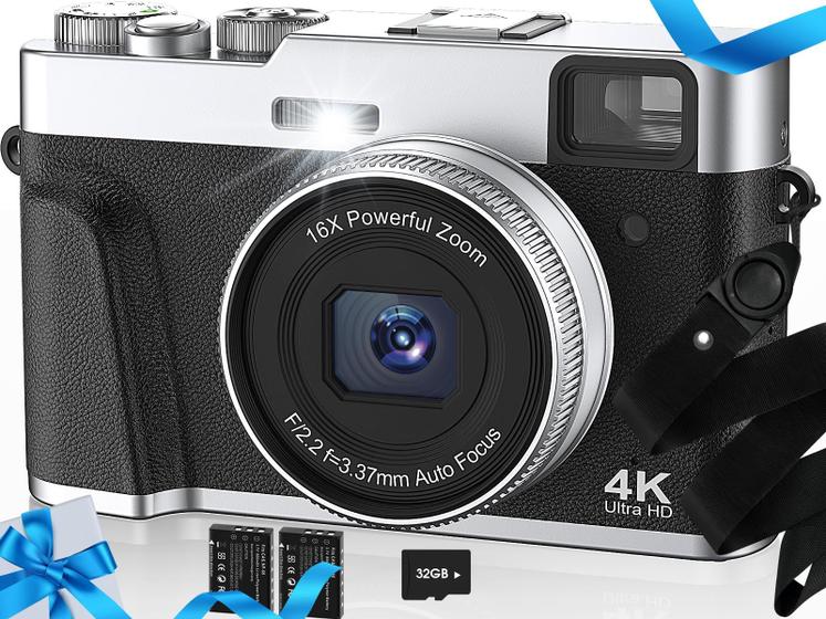 Imagem de Câmera Digital HICSHON 4K 48MP - Com Foco Automático, Visor e Flash