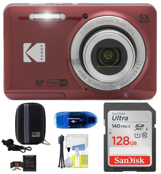 Imagem de Câmera Digital Kodak Pixpro FZ55 - 16MP, Sensor CMOS 1/2.3", 28mm - Vermelha