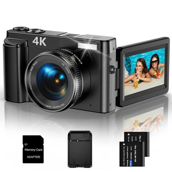 Imagem de Câmera Digital KVUTCIEIN 4K 48MP - Foco Automático e Zoom 16x
