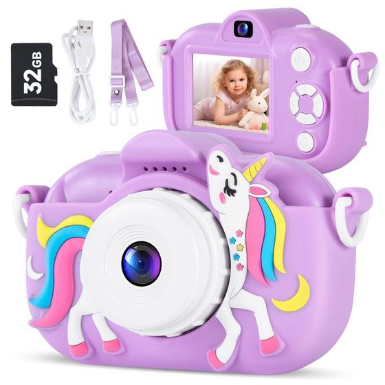 Imagem de Câmera digital MAVOKIS Kids 3-8 anos 48MP 32GB com cartão SD