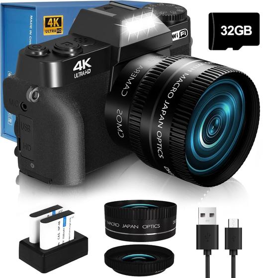 Imagem de Câmera digital NIKICAM 4K 56MP para fotografia e vlogging