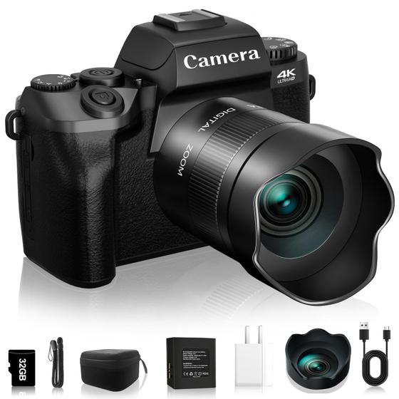 Imagem de Câmera digital NIKICAM 4K 64MP WiFi Vlogging com tela sensível ao toque de 4"