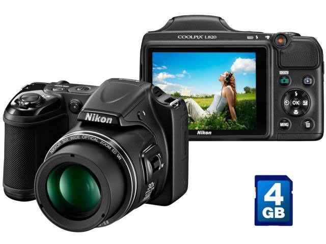 Imagem de Câmera Digital Nikon Coolpix L820 16MP LCD 3”